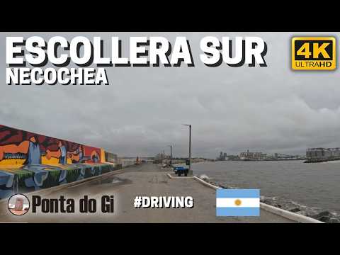 Lobos marinos, olas y una escollera frente al Atlántico | Necochea #DRIVING 4K 2026 - ARGENTINA