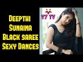 Deepthi Sunsina Sexy Dance In Black Saree