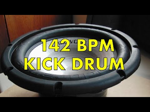 142 BPM Kick Drum Metronome, 142BPM Bass Drum Thump, 4 on the Floor Kick, 142 Beats Per Minute Bombo
