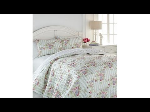 Cottage Collection Cabbage Rose 3piece Quilt Set