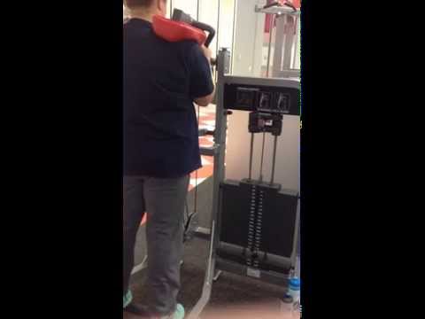 Female 350lb standing calf raises