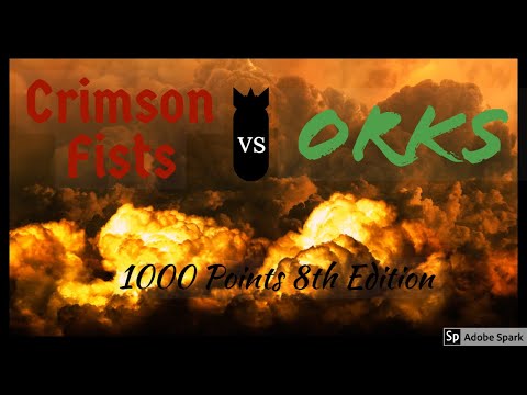 Crimson Fists Adeptus Astartes Vs Orks, 1000 Points, Warhammer 40k Battle Report