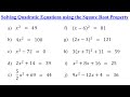 Solving Quadratic Equations By Square Root Property Algebra