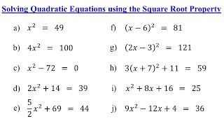 Solving Quadratic Equations by Square Root Property │Algebra