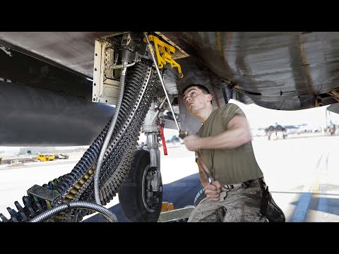 Hypnotic Process of Loading Powerful US F-15 Fighter Jet Ammo