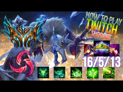 TOP 1 CHALLENGER Guides How to Play TWITCH SUPPORT & Carry + Best Build/Runes Season 13 Patch 13.1