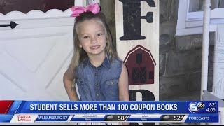 Fairview Elementary student first to sell over 100 coupon books for school benefit