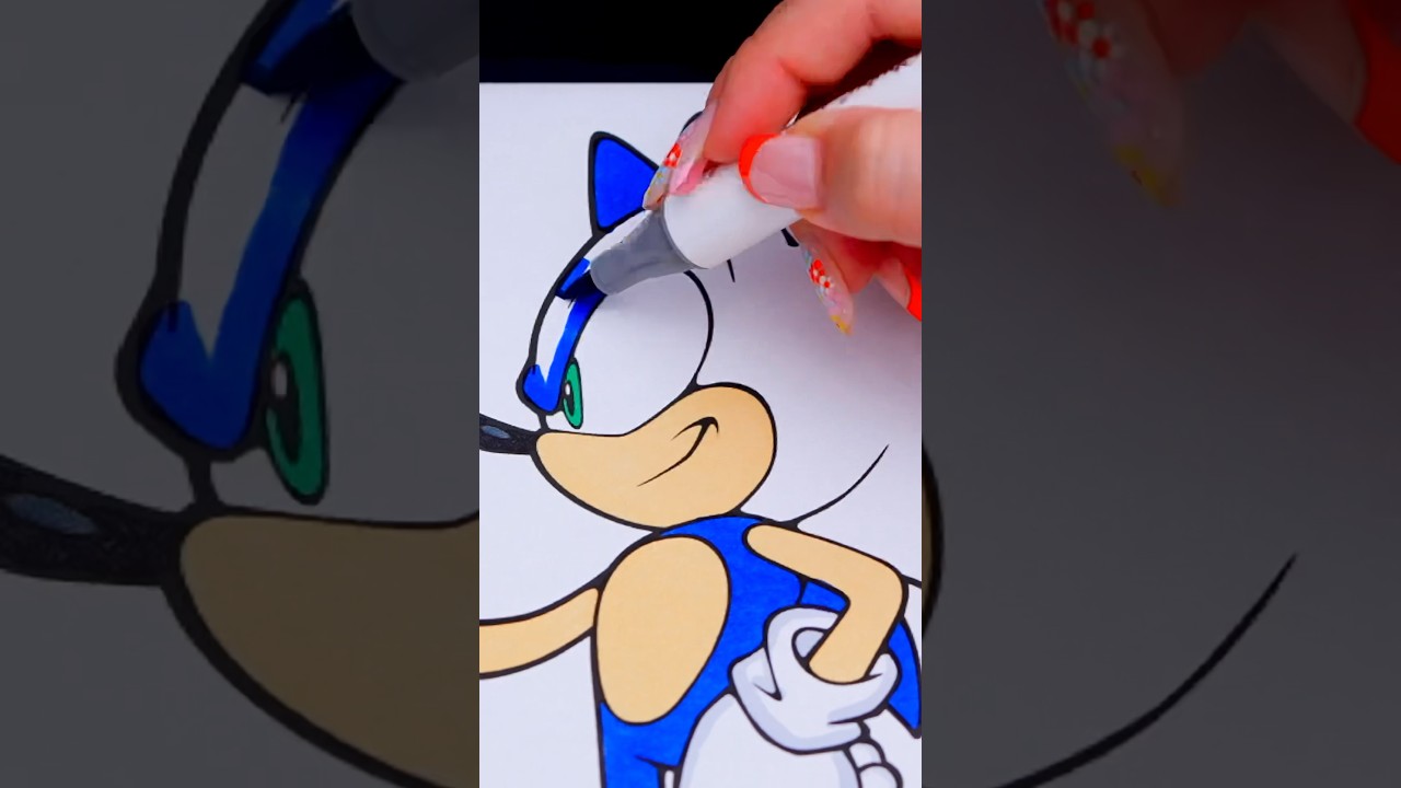 Coloring Sonic 🦔 #coloring #sonicthehedgehog #drawing #art