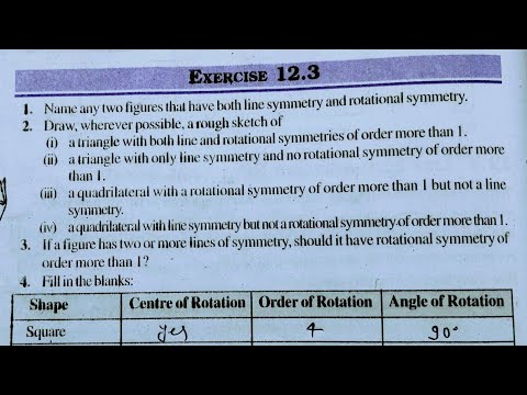 Class 7th maths l Exercise 12.3 l Chapter 12 l symmetry l NCERT l Solution l cbse board