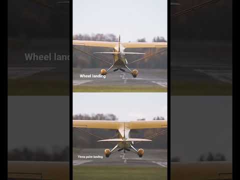 Wheel Landing/Three Point Landing Comparison #flying #landing #taildragger #landing #wheellanding
