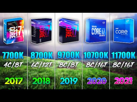 i7 11700K vs i7 10700K vs i7 9700K vs i7 8700K vs i7 7700K - Test in 7 Games
