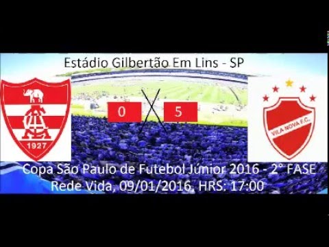 Copa São Paulo de Futebol 2016 Vila Nova Go 5 x 0 Linense Sp - 2° FASE