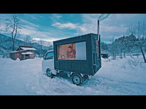 Snowy mountains at -12°C. Wood stove. Car camping. Everything froze...