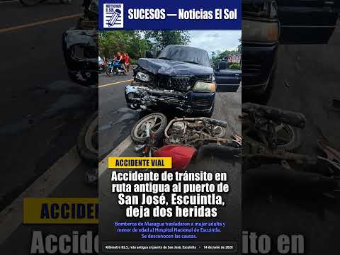 Accidente de tránsito en ruta antigua al puerto de San José, Escuintla, deja dos heridas