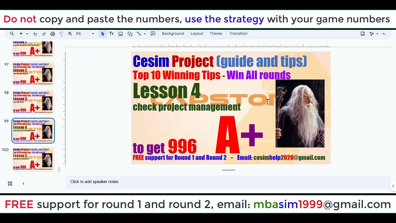 Cesim Project Guide   Cesim Guid and Tips   ROUND 1   Winning tip 4