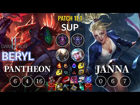 DWG BeryL Pantheon vs Janna Sup - KR Patch 11.1