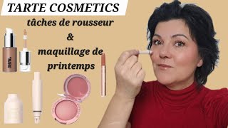 Blush macaron TARTE et Faux freckles stamp / Maquillage de printemps rapide et facile #tarte