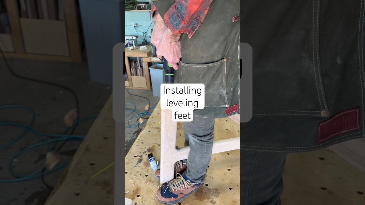 Installing leveling feet 🦶 @WoodpeckersLLC @TotalBoat #youtubeshorts #art #diy #woodworking #fun