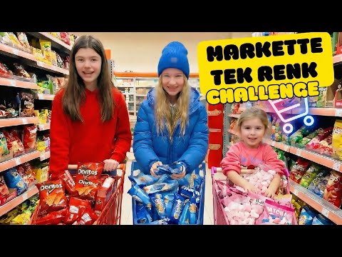 SEHER AND EVA DO THE ONE-COLOR CHALLENGE AT THE SUPERMARKET!
