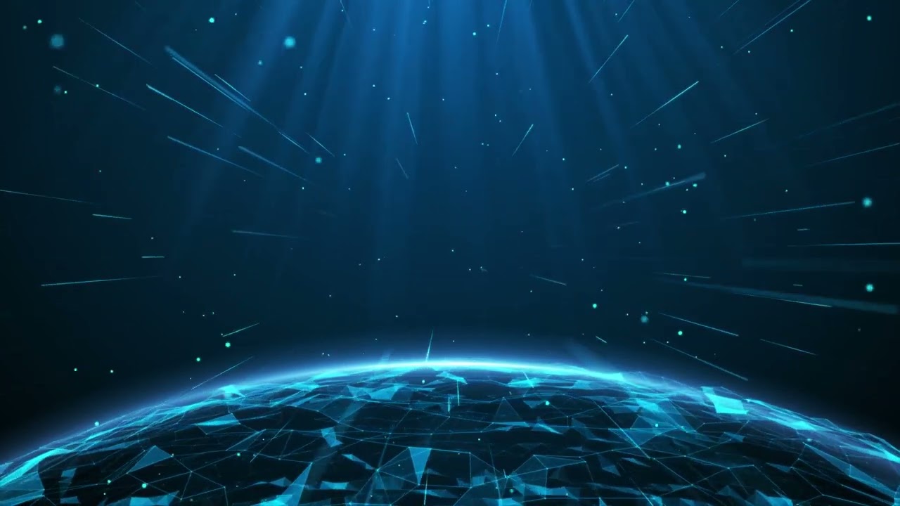 4k blue technology particle light title background image