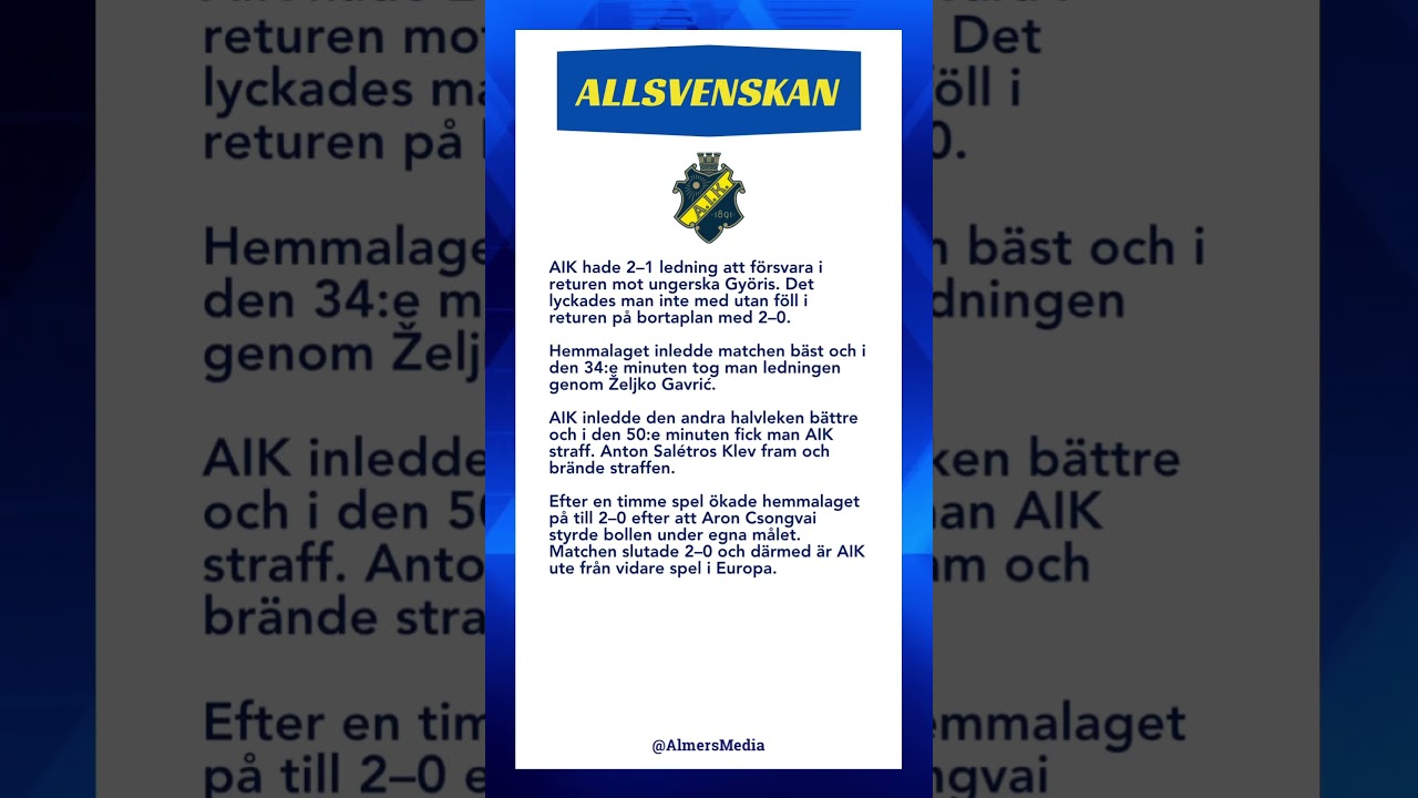 #Fotboll #europaconferenceleague #AIK