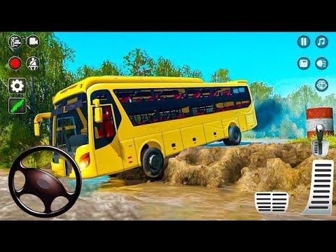 Mud Bus Offroad Driving Simulator 3D - Mountain Uphill Coach Bus Driver 2022 - Android GamePlay