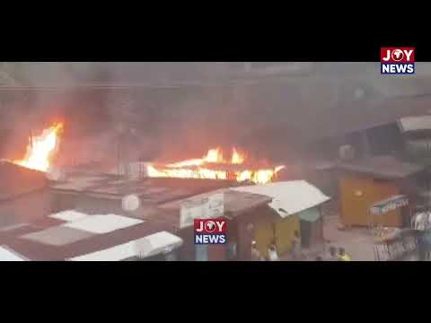 Fire outbreak at Atasomanso Old Market in Kumasi contained before spreading to nearby slum