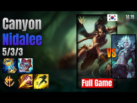 Canyon Jungle Nidalee vs Viego lol KR solo rank Full Game 14.19