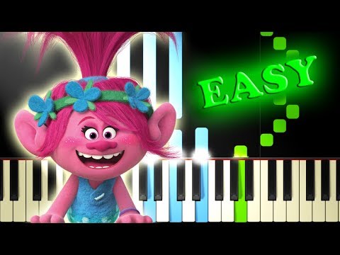 JUSTIN TIMBERLAKE - CAN'T STOP THE FEELING from TROLLS - Easy Piano Tutorial