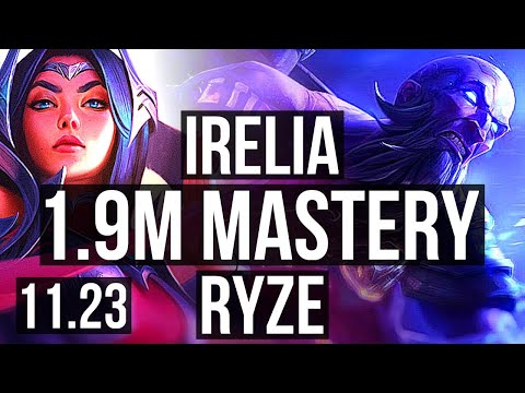 IRELIA vs RYZE (TOP) | 1.9M mastery, 6 solo kills, 12/3/3 | EUW Diamond | 11.23