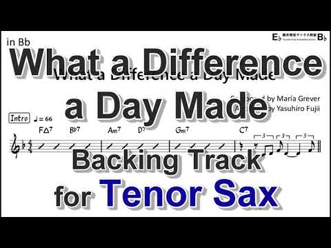 What a Difference a Day Made - Backing Track with Sheet Music for Tenor Sax