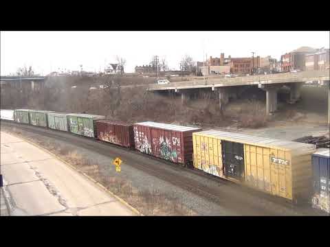 NS 14N with NYC 1066 and NIWX B40-8 1861; New Brighton and Rochester, PA  2/22/2019