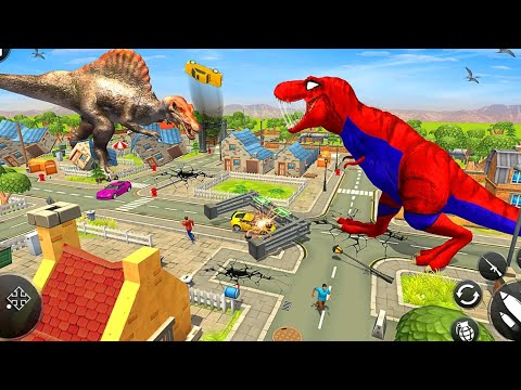 T-Rex Spider Skin - Angry Animals City Attack - Simulator Games 2021