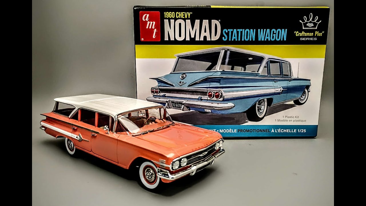 NEW! 1960 Chevy Nomad Wagon 1/25 Scale Model Kit Build How To Assemble Mask Paint Decal Interior