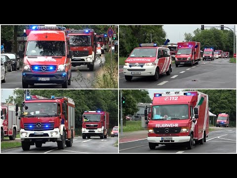 Einsatzfahrt Feuerwehrbereitschaft 1 Duisburg/Wesel/Kleve Regierungsbezirk Düsseldorf