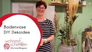 Weiße Bodenvase | DIY Dekoidee von Wohnen & Schenken - Christa Wagner