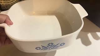 Corning Ware Cornflower Blue Square Casserole:No Lid 1 Quart P 1 B || Product Reviews