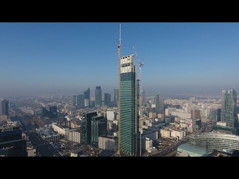 Varso Tower (310 m) drone video || Warsaw