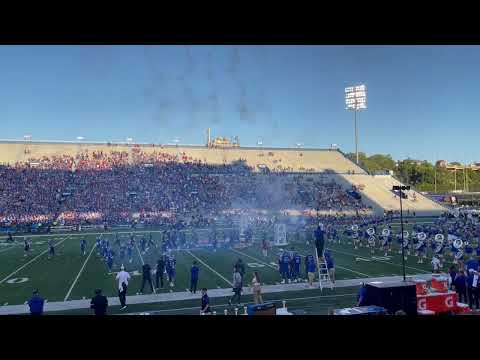 KU enters the field prior to the Tennessee Tech game 2022.09.02