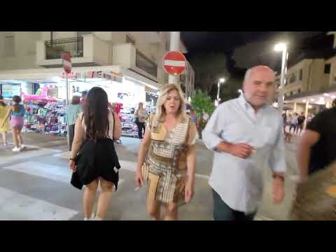 Riccione province of Rimini Italy, a night walk