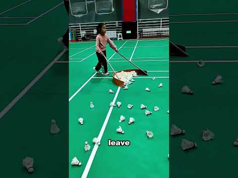 My daughter vs. a court full of shuttlecocks 😂