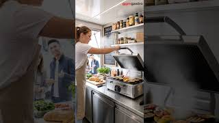 Glaskeramik-Kontaktgrill - 3 kW - unten Glatt & oben Gerillt - Grillfläche: 345x220mm