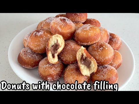 HOW TO MAKE DONUTS WITH CHOCOLATE FILLING | EASY DOUGHNUTS RECIPE | SOFT AND FLUFFY DONUTS | YUMMY!