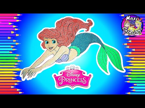 Colorier et dessiner la Princesse ARIEL la Petite Sirene de DISNEY/Coloring ARIEL The Little Mermaid