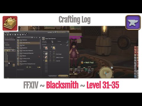 FFXIV Blacksmith Crafting Log Level 31-35 - A Realm Reborn