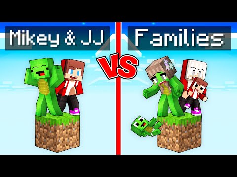 Mikey & JJ Block vs Families Block Survival Battle in Minecraft (Maizen)