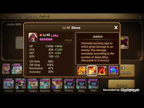 Summoners War | Test | Dragon Knight - Laika | 3d skill buff