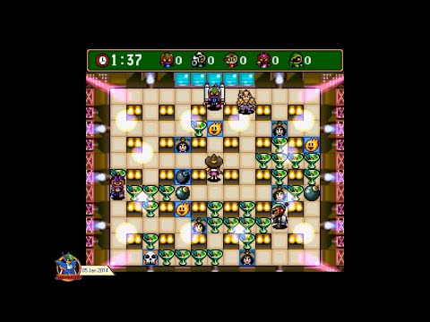 Super Bomberman 4 (1996, SNES) - Multiplayer Stages (Group 1 of 4)[720p]