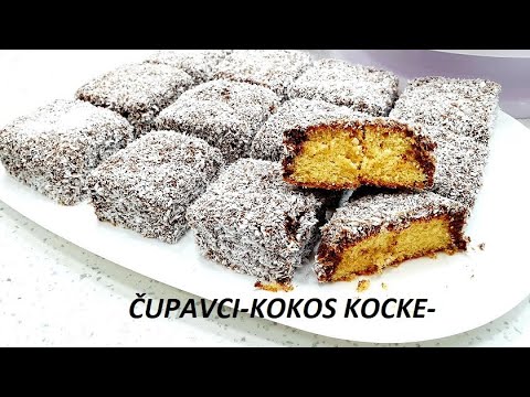 KOKOS KOCKE/ ČUPAVCI/ ODLIČAN RECEPT/ MOGU SE ZAMRZNUTI I PO POTREBI KORISTITI OSTAJU SVEZI