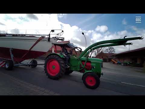 Bootstransport von der VINDÖ 50 SL mit dem DEUTZ D50s von Aljarn nach Lauenburg/Elbe am 26.04.2023